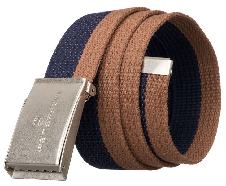 pasek parciany ptn silver-navy-brown-125 zdjęcie 1