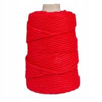 SZNUREK bawełniany czerwony 5mm 100m