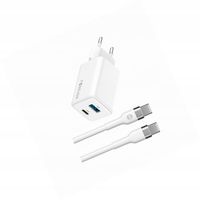 Szybka ładowarka GaN 45W 2 wejścia USB i USB-C z kablem do Oppo A74 5G