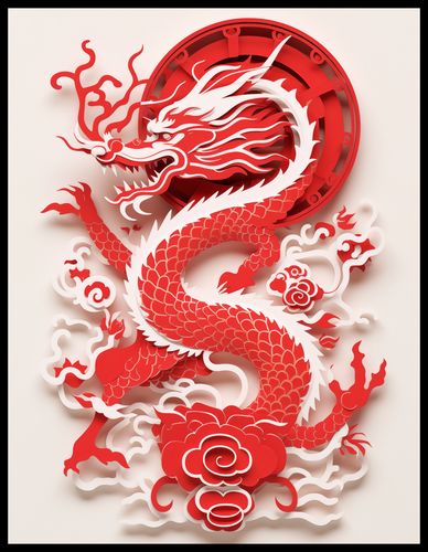 Plakat 50x65cm Czerwony Smok na Arena.pl