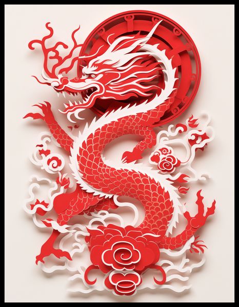 Plakat 50x65cm Czerwony Smok zdjęcie 2