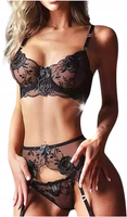 Bielizna Erotyczna Biustonosz Stringi Pas do Pończoch Sexy Bodystocking