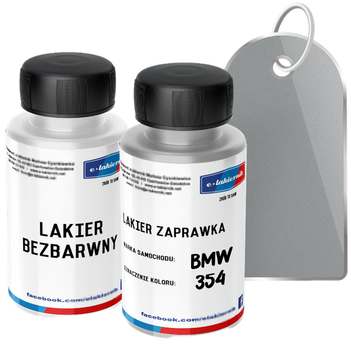 lakier zaprawka + bezbarwny + patyczki zaprawkowe bmw 354 titansilber na Arena.pl
