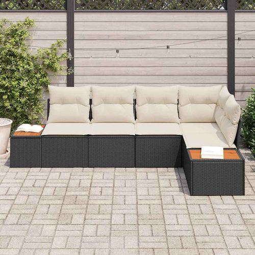 Zestaw Sof na Ogród 5 pcs Czarny i kremowy 264 x 154 x 85 cm na Arena.pl
