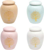 Mini urny na prochy zestaw 4 szt ceramiczne drzewo życia