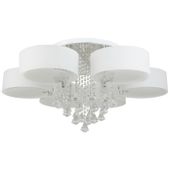 LAMPA sufitowa DRS8006/6 8C LED 360W Elem glamour OPRAWA z pilotem kryształki chrom białe