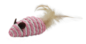 Zabawka dla kota mysz ze sznura naturalnego z piórkiem 7cm UNIQ PETS