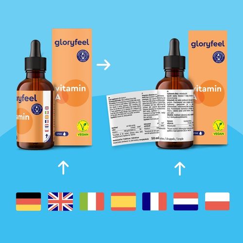 KROPLE WITAMINA A w wysokiej dawce - 5000 IU dziennie - 50 ml - gloryfeel na Arena.pl