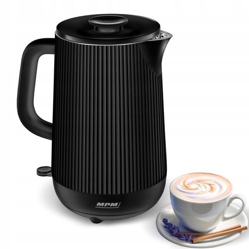 Czajnik elektryczny bezprzewodowy MPM MCZ-115/C podwójne ścianki czarny na Arena.pl
