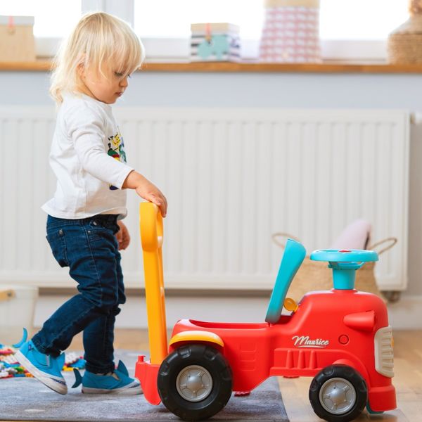 FALK Maurice Traktorek Jeździk Czerwony Pchacz Odpychacz Schowek od 1 roku zdjęcie 81