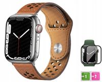 PASEK SKÓRZANY DO APPLE WATCH 1 2 3 4 5 6 7 8 9 SE 42/44/45/49MM + SZKŁO