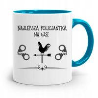 Kubek Błękitny Dla Policjanta Najlepsza Na Wsi Z Nadrukiem Ze Zdjęciem