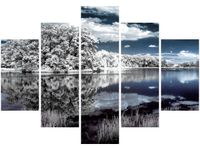 105CM 150CM OBRAZ 5 ELEM KRAJOBRAZ PODCZERWIENI DRUK