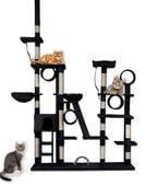 17036 Drapak dla kota 255 cm czarny plac zabaw hamak domek