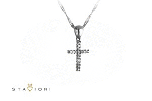 wisiorek krzyżyk z brylantami białe złoto 585 na Arena.pl