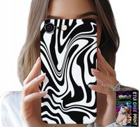 ETUI DO IPHONE 6 / 6S - CZARNO BIAŁA ABSTRAKCJA + SZKŁO HART
