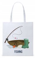 Dla Wędkarza Rybaka Torba Eco Biała Shopper Z Nadrukiem Ze Zdjęciem