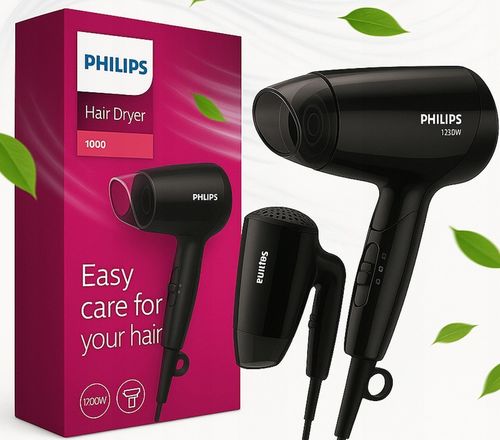 SUSZARKA DO WŁOSÓW PHILIPS MAŁA KOMPAKTOWA SKŁADANA PODRÓŻNA Z NASADKĄ na Arena.pl