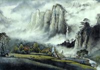 FOTOTAPETA widok niebo góry las we mgle na wymiar