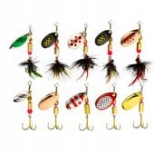 ZESTAW 10 BŁYSTEK OBROTOWYCH 3-7G MULTI-KOLOR SAHIDO SPINNERS KIT 10