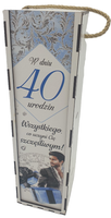 skrzynka pudełko 33,5 x 9,5cm na butelkę alkoholu 40 urodziny elegant