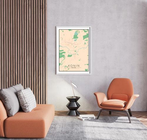 Konin mapa kolorowa - plakat 50x70 cm na Arena.pl