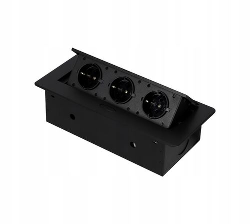 Gniazdo Nablatowe Chowane w Blat Kuchenny Potrójne Wpuszczane 3X 230V Biuro na Arena.pl