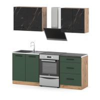 Kuchnia z blatem modułowa zestaw 2m wotan san sebastian butelkowa zieleń