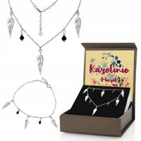 ZESTAW BIŻUTERII DLA NIEJ NA PREZENT ŚWIĘTA NA MIKOŁAJKI DLA KOBIETY NADRUK