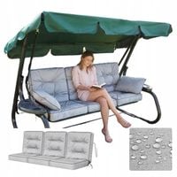 Poduszka na Huśtawkę Ławkę Ogrodową Zestaw 3 szt. Wodoodporna Anty UV 180cm