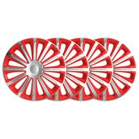 4x Kołpak 15 cali uniwersalny VERSACO TREND Srebrno-Czerwony
