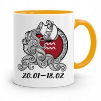 Znaki Zodiaku Zodiakara Kubek Żółty Wodnik Z Nadrukiem Ze Zdjęciem