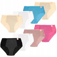 Majtki bawełniane figi damskie zestaw 8-pak wysoki stan duże rozmiary 5XL