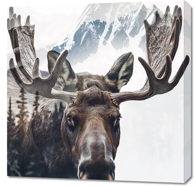 Obraz 70x70cm Łoś Duch Lasu zdjęcie 1