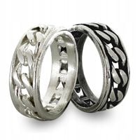 MĘSKA OBRĄCZKA PANCERKA SREBRO 925 WARKOCZ