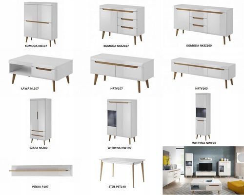 Witryna MALMO MWT90 cm BIAŁY POŁYSK na Arena.pl