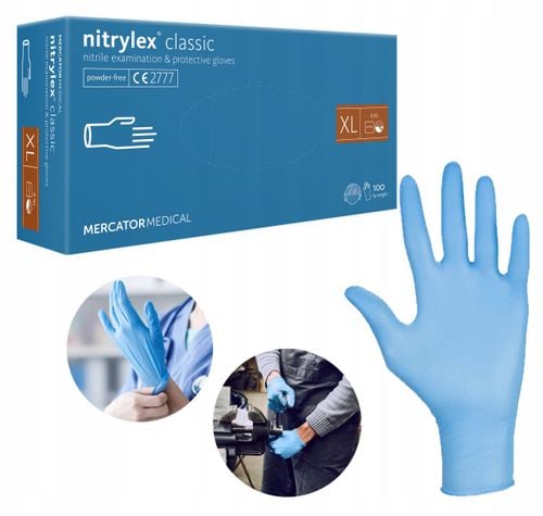 rękawice nitrylowe 100 sztuk / niebieskie / rozmiar: 10 - xl / nitrylex na Arena.pl