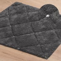 Dywanik łazienkowy bawełniany z kryształkami CHIC 50X70 stalowy