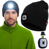 Czapka Zimowa Z Latarką- Czarna Trizand 22663
