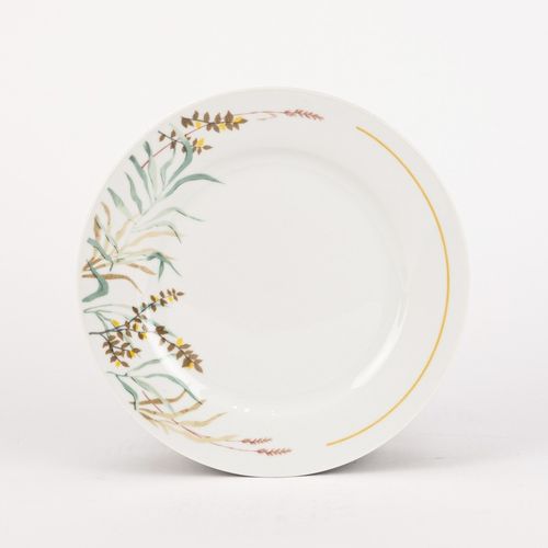 SERWIS OBIADOWY PORCELANOWY ZESTAW TALERZY BIAŁY NA 6 OSÓB WZÓR TRAWA na Arena.pl