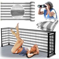 Osłona balkonowa szaro-białe pasy 1 x 7 m