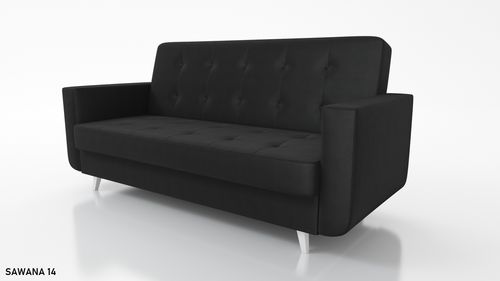 Wersalka na nóżkach funkcja spania NAOMI sprężyny, pojemnik na pościel na Arena.pl