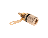 GNI0206A Gniazdo bananowe montazowe czarne zlote