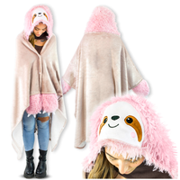 KOC Z KAPTUREM RĘKAWAMI LENIWIEC RÓŻOWY KOCOBLUZA GUZIKI ZAPINANY CIEPŁY