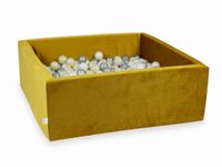 Suchy basen z piłeczkami 600 sztuk 110x110x40 Velvet zloty (jasnozłote, srebrne, perłowe)
