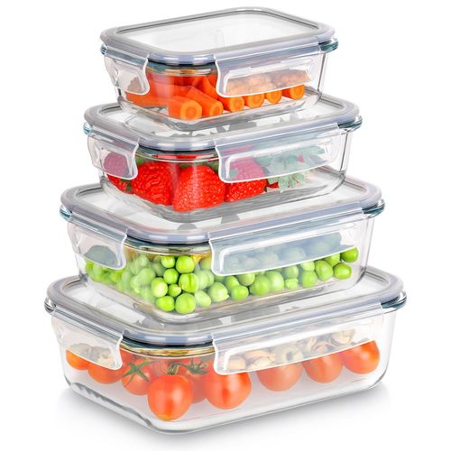4x Pojemniki Kuchenne Szklane Na Żywność Żaroodporne Zestaw Pojemników na Arena.pl
