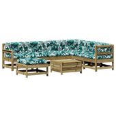 8-cz. zestaw mebli do ogrodu, z poduszkami, impregnowana sosna