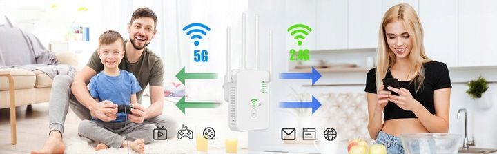 REPEATER WIFI WZMACNIACZ SYGNAŁU Dual Band 2,4Ghz/5Ghz AC1200 1200Mb/s zdjęcie 13