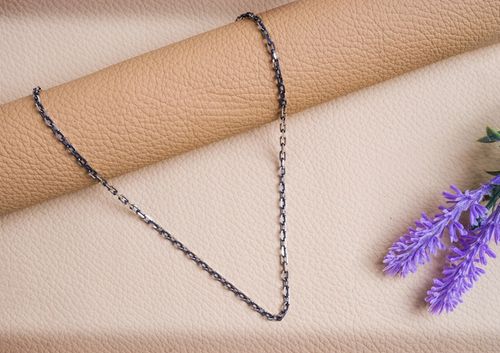 Łańcuszek srebro pr. 925 Oksydowany Splot Ankier do Wisiorków| 50 cm x 3 mm na Arena.pl