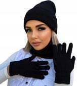 ZESTAW CIEPŁY KOMPLET DAMSKI CZAPKA KOMIN RĘKAWICZKI ZIMOWY PLECIONY